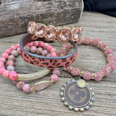 Pink Panther Luxe Designer Charm Bracelet Stack